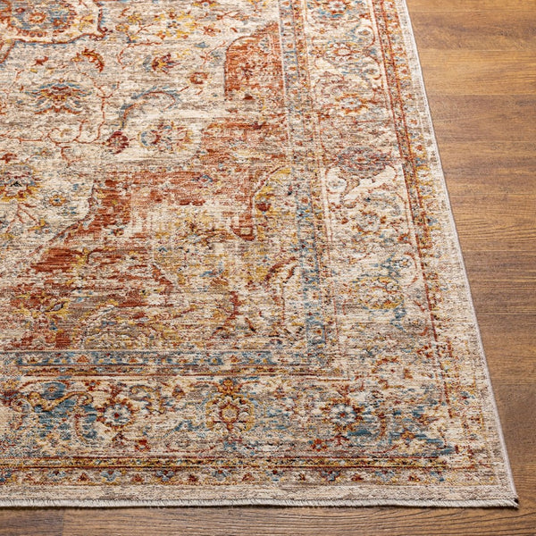 Livabliss Aspendos Machine Woven Polyester Area Rug Turkish Traditional Pattern for Living Rooms Light Gray, Rus 9' x 12'2" APS2305-9122