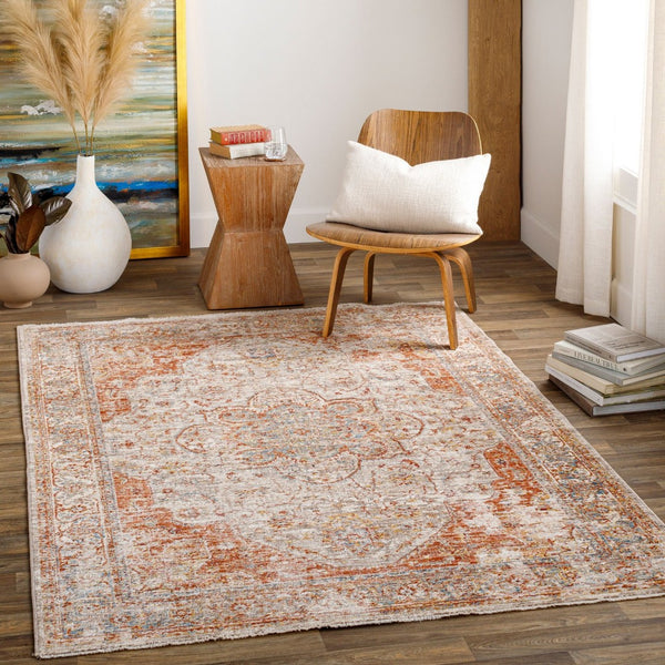 Livabliss Aspendos Machine Woven Polyester Area Rug Turkish Traditional Pattern for Living Rooms Light Gray, Rus 9' x 12'2" APS2305-9122