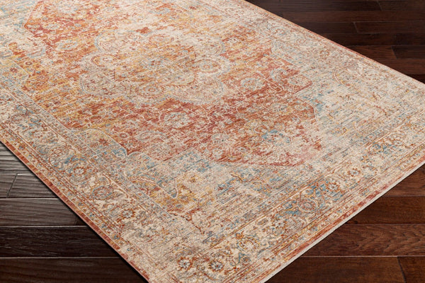 Livabliss Aspendos Machine Woven Polyester Area Rug Traditional Turkish Pattern Low Pile Living Room Rust, Medium Gr 12' x 15' APS2306-1215