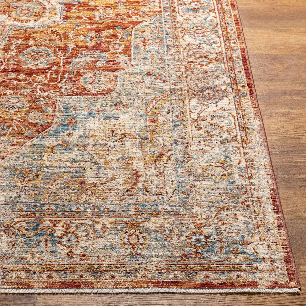 Livabliss Aspendos Machine Woven Polyester Area Rug Traditional Turkish Pattern Low Pile Living Room Rust, Medium Gr 12' x 15' APS2306-1215