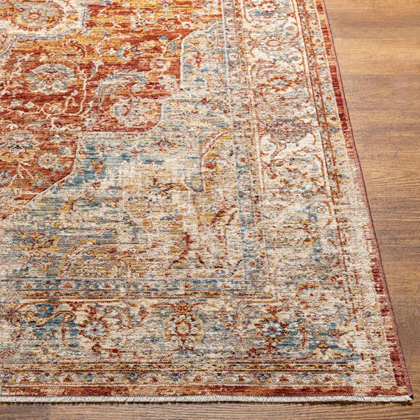 Livabliss Aspendos Machine Woven Polyester Area Rug Traditional Turkish Pattern Low Pile Living Room Rust, Medium Gr 12' x 15' APS2306-1215