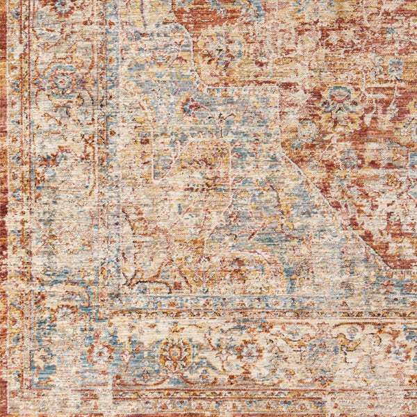 Livabliss Aspendos Machine Woven Polyester Area Rug Traditional Turkish Pattern Low Pile Living Room Rust, Medium Gr 12' x 15' APS2306-1215