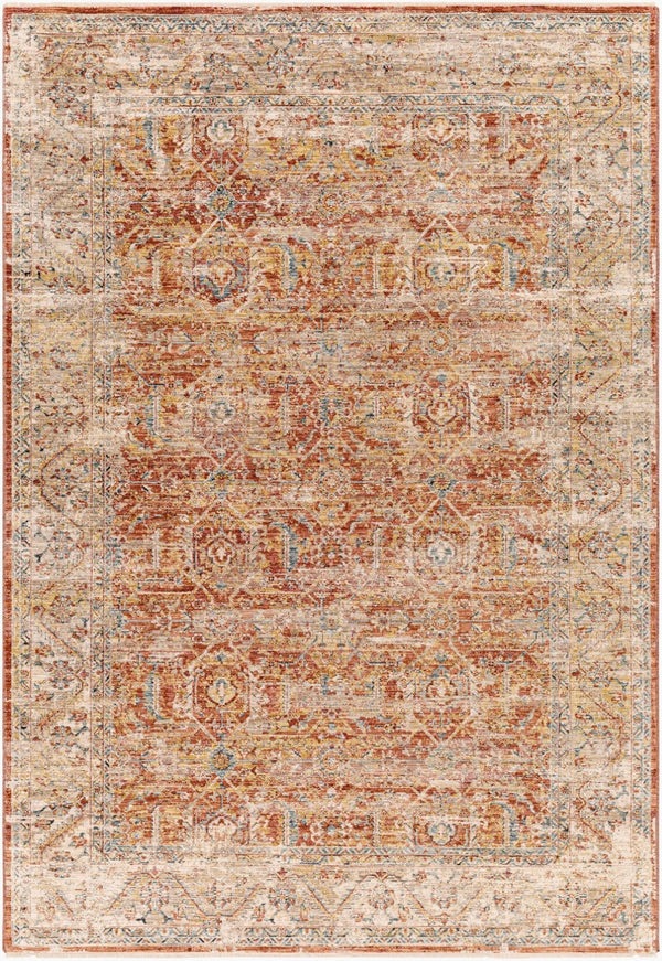 Livabliss Aspendos Traditional Polyester Area Rug Turkish Woven Low Pile Formal Living Room Rust, Burgandy 2' x 2'11" APS2312-23