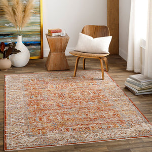 Livabliss Aspendos Traditional Polyester Area Rug Turkish Woven Low Pile Formal Living Room Rust, Burgandy 2' x 2'11" APS2312-23