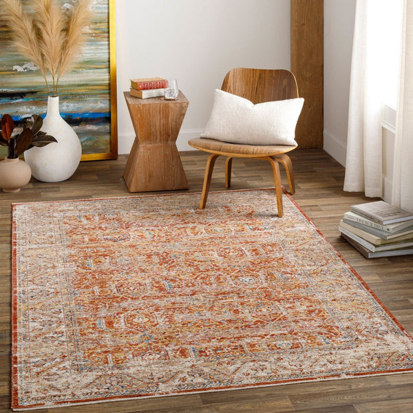 Livabliss Aspendos Traditional Polyester Area Rug Turkish Woven Low Pile Formal Living Room Rust, Burgandy 2' x 2'11" APS2312-23