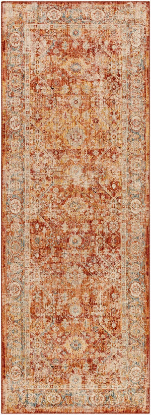 Livabliss Aspendos Geometric Runner Rug Turkish Woven Polyester Low Pile Hallway Accent Burgandy, Rust 2'7" x 10' APS2316-2710