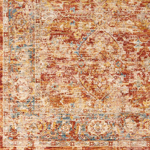 Livabliss Aspendos Geometric Runner Rug Turkish Woven Polyester Low Pile Hallway Accent Burgandy, Rust 9' x 12'2" APS2316-9122