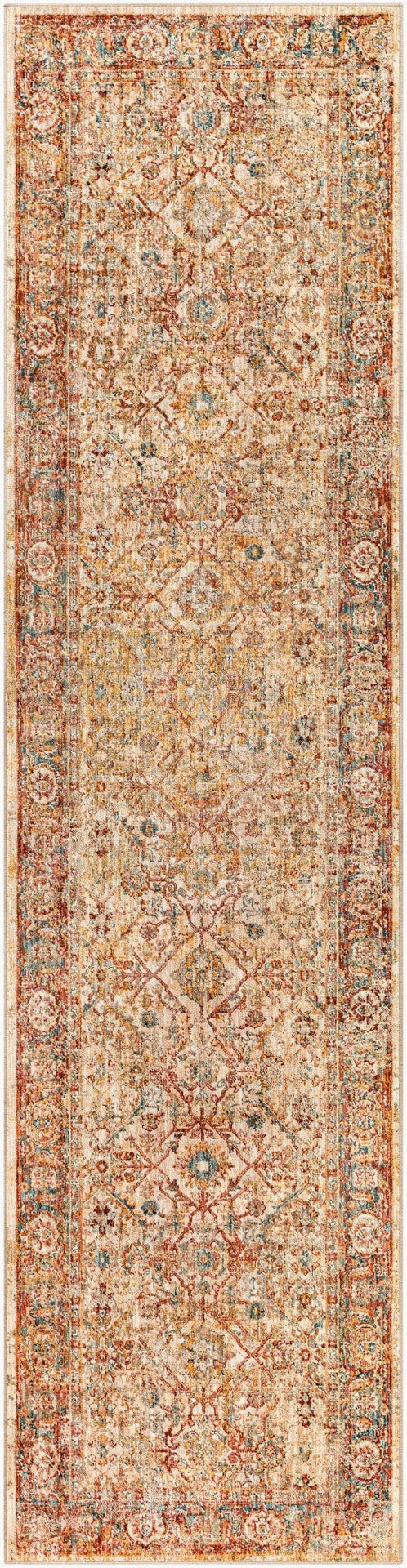 Livabliss Aspendos Traditional Turkish Geometric Runner Rug with Fringe for Hallway or Bedroom APS2317-2710