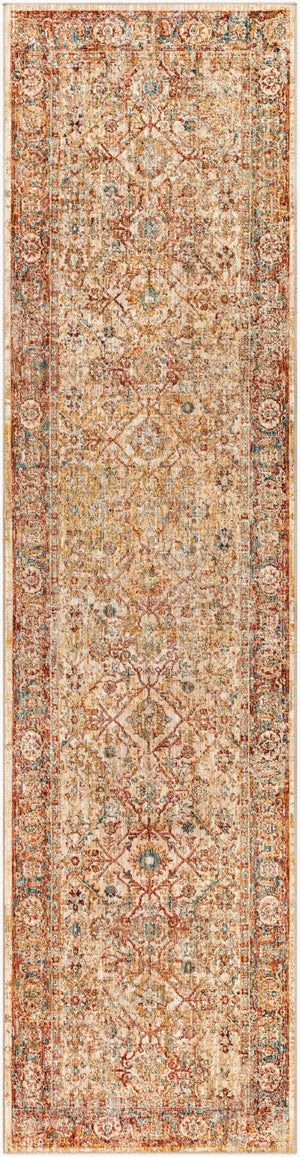 Livabliss Aspendos Traditional Turkish Geometric Runner Rug with Fringe for Hallway or Bedroom APS2317-2710