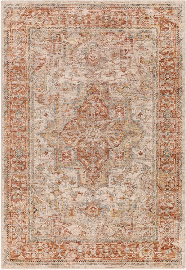 Livabliss Aspendos Vintage Traditional Fringe Area Rug Low Pile Polyester for Entryway or Kitchen APS2320-274