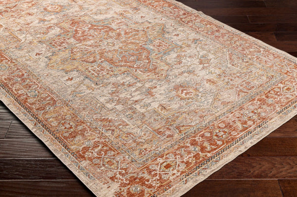 Livabliss Aspendos Vintage Traditional Fringe Area Rug Low Pile Polyester for Entryway or Kitchen APS2320-274