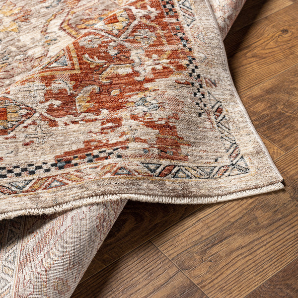 Aspendos APS-2320 10' x 13'11" Machine Woven Rug APS2320-1014  Rust, Teal, Mustard, Black, Medium Gray, Charcoal Surya