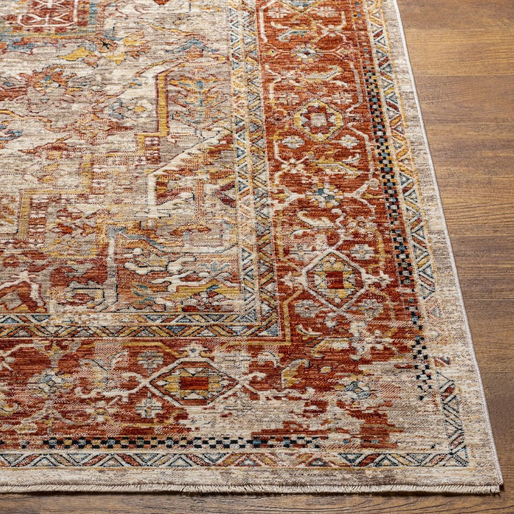Livabliss Aspendos Vintage Traditional Fringe Area Rug Low Pile Polyester for Entryway or Kitchen APS2320-274