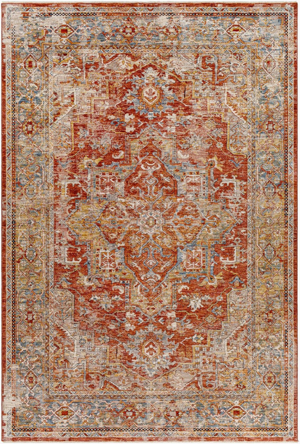 Livabliss Aspendos Turkish Machine Woven Polyester Area Rug with Fringe for Living Room APS2322-6796