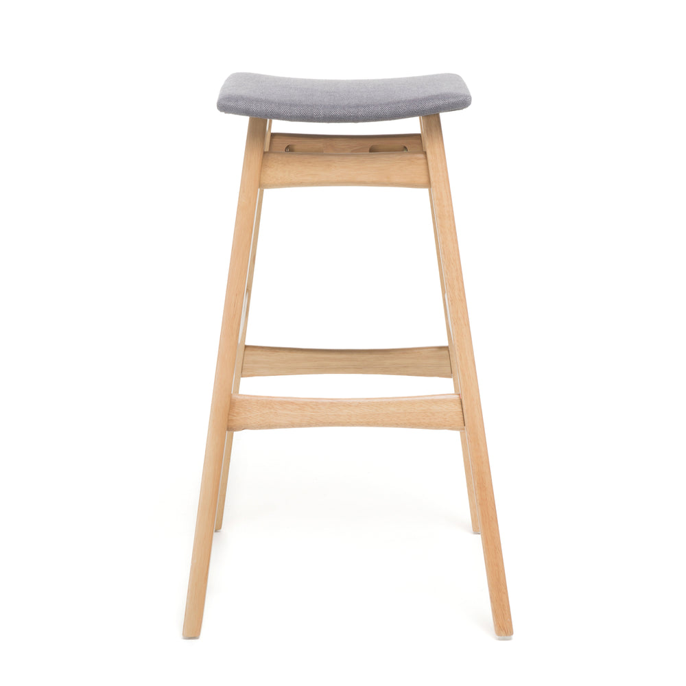 English Elm Christopher Knight Home® - Bar Stool - Mid-Century Modern Dark Grey Upholstered Seat With Stylish Wood Legs For Comfort & Elegance 58922.00OAK