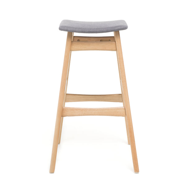 English Elm Christopher Knight Home® - Bar Stool - Mid-Century Modern Dark Grey Upholstered Seat With Stylish Wood Legs For Comfort & Elegance 58922.00OAK
