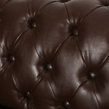 Christopher Knight Home® - Noble House - Parkhurst Tufted Chesterfield Faux Leather 3 Seater Sofa