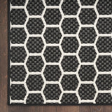 Nourison Reversible Indoor Outdoor RVB01 Machine Made Loom-woven Borderless Design Indoor/Outdoor Modern Outdoor Rug Black, Black 89% Polypropylene,11% Polyester 99446973917