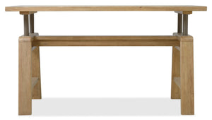 Hooker Furniture Kalamazoo Aged Oak Drafting Desk With Metal Frame — Elevated Counter Height, Rustic Industrial Style 6062-10458-80