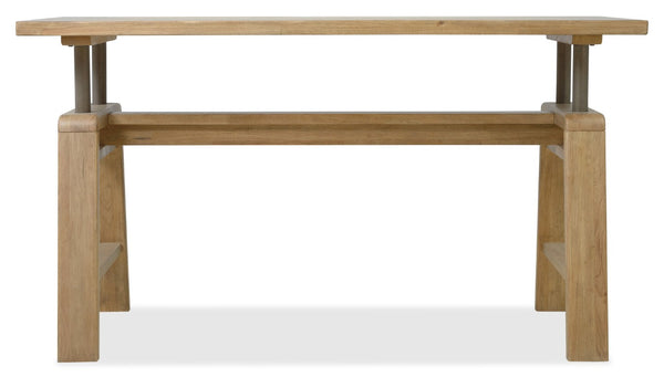 Hooker Furniture Kalamazoo Aged Oak Drafting Desk With Metal Frame — Elevated Counter Height, Rustic Industrial Style 6062-10458-80