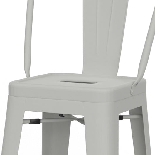 English Elm Fletcher - Set Of 2 Modern White Metal Bar Stools With Ergonomic Design, Perfect For Any Space B136P158663
