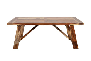 Porter Designs Kalispell Solid Sheesham Wood Dining Table - Handcrafted Arts & Crafts Elegance Natural Wood 07-196-01-2419