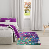 Nourison Imagination IMA07 Machine Made Machine Printed Borderless Design Indoor Only Kids  Rug Purple, Purple Pile, 100% Polyester 841491134290