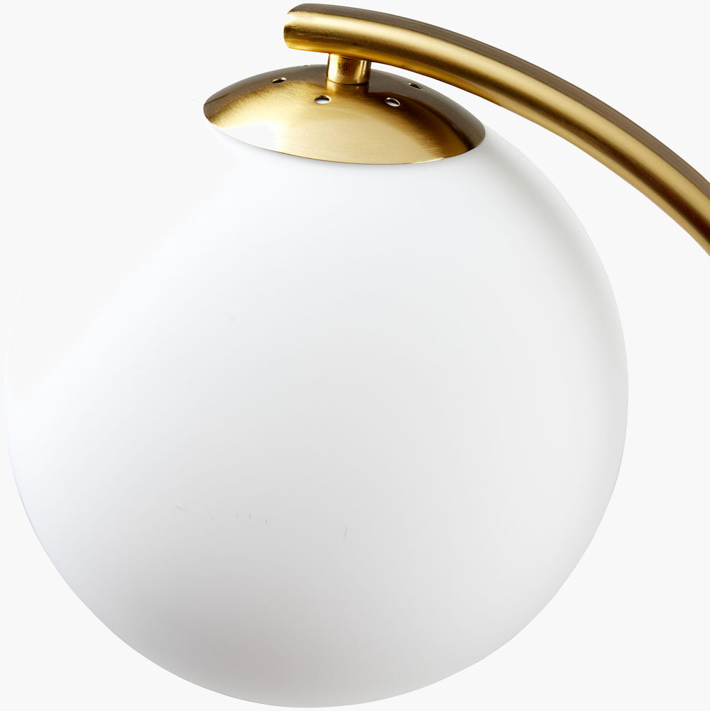 Surya Aquilon Charming Country Cottage Accent Floor Lamp - Rustic Elegance For Any Living Space Decor Body, Metallic ,Brass,Base, White,Cord, Translucent Iron,Marble,Glass Aql-001