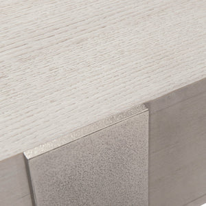 Bernhardt Bernhardt Solaria Rustic Modern 1-Drawer Nightstand With Usb, Weathered Bone Veneer & Nickel Tripod Legs 310232