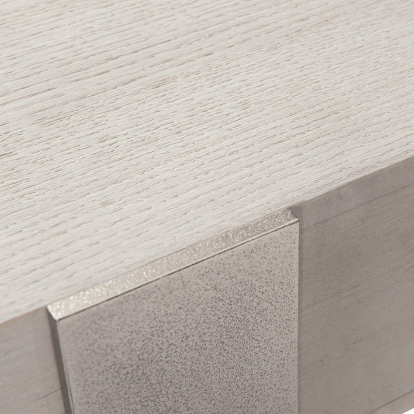 Bernhardt Bernhardt Solaria Rustic Modern 1-Drawer Nightstand With Usb, Weathered Bone Veneer & Nickel Tripod Legs 310232