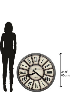 Hekman Furniture 625613 Company Time Ii Oversized Antique Wall Clock - Elegant Quartz Timepiece For Home Decor  Company Time Ii Wall Clock 625613