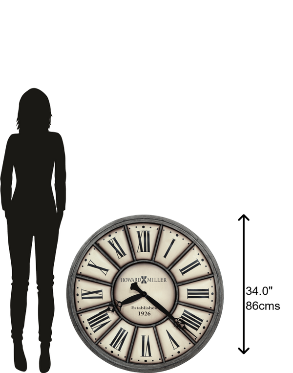 Hekman Furniture 625613 Company Time Ii Oversized Antique Wall Clock - Elegant Quartz Timepiece For Home Decor  Company Time Ii Wall Clock 625613