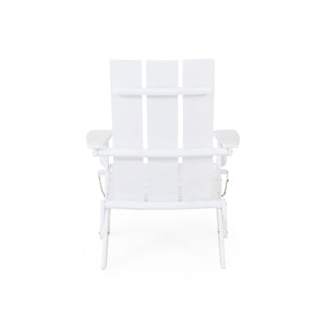 English Elm Zuma Solid Acacia Foldable Adirondack Chair Rustic Outdoor Lounger for Deck or Patio White 68319.00WHI