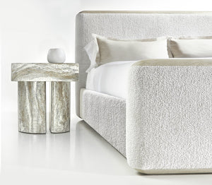 Bernhardt Bernhardt Arcadia Nightstand In Kalta Faux Stone Finish — Sculptural Totemic Base, Soft-Close Drawer, Adjustable Glides (29"H) 334230