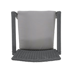 English Elm Christopher Knight Home® - CORSICA Wicker KD Dining Chair with Water-Resistant Removable Cushion — Stylish Outdoor Seating for Patios Grey 37.5 L x 21.5 W x 10.25 H 56424.00GRY