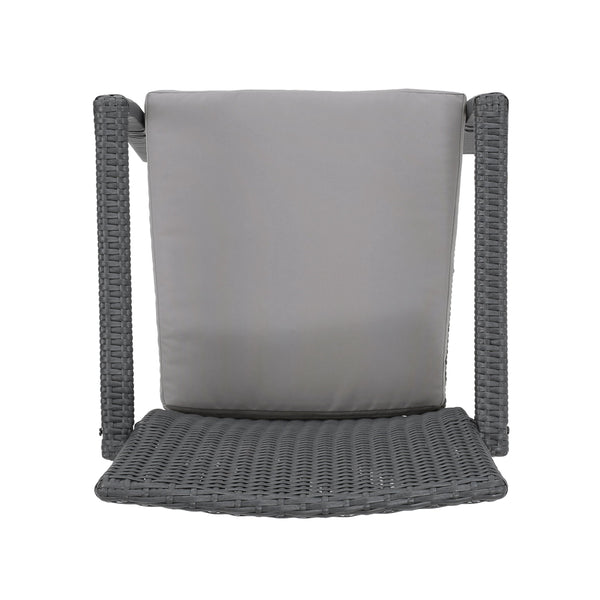 English Elm Christopher Knight Home® - CORSICA Wicker KD Dining Chair with Water-Resistant Removable Cushion — Stylish Outdoor Seating for Patios Grey 37.5 L x 21.5 W x 10.25 H 56424.00GRY