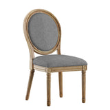 Mayer Round Linen and Wood Dining Chairs (Set of 2)