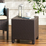 Christopher Knight Home® - Noble House - Puerta Outdoor Wicker Accent Side Table, Dark Brown