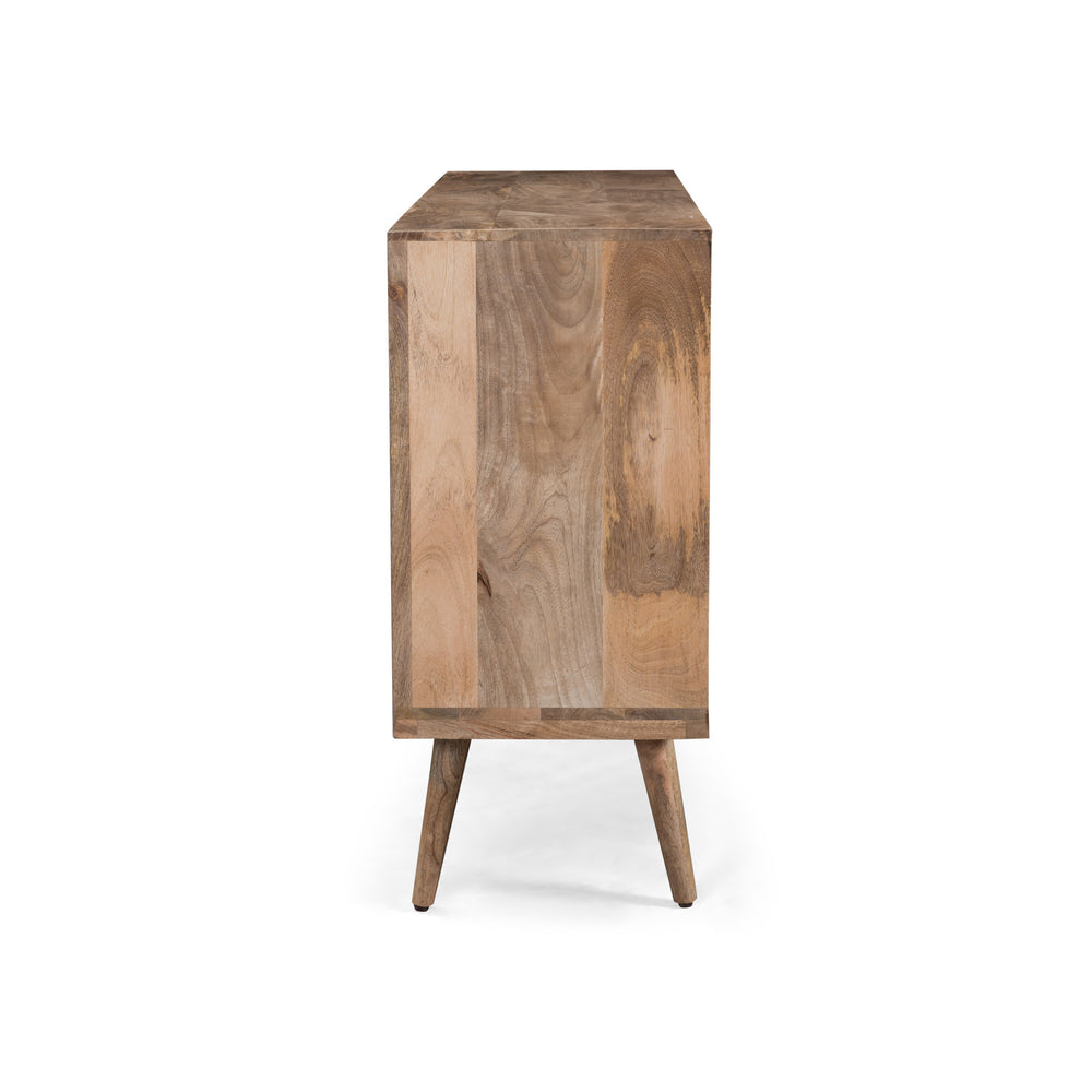 English Elm Christopher Knight Home® - 3 DRAWER SIDEBOARD WITH 2 DOOR Mango Wood Sideboard with 3 Drawers, 3D Tile Weave Doors, Shelves, Natural Finish 66413.00