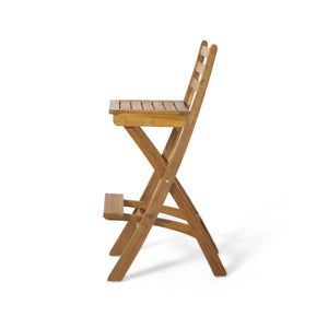 English Elm Outdoor Solid Acacia Folding Barstool with Teak Finish for Patio Bar Seating 53605.00