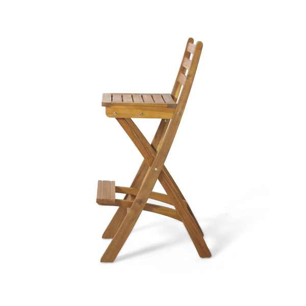 English Elm Outdoor Solid Acacia Folding Barstool with Teak Finish for Patio Bar Seating 53605.00