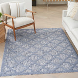 Nourison Easy Care NES01 Machine Made Flat Weave Solid Border Indoor/Outdoor Modern Outdoor Rug Denim Blue, Denim Blue 84% Polypropylene,16% Polyester 99446040619