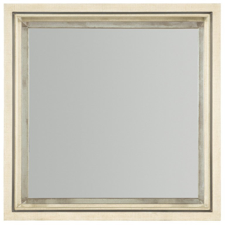 Hooker Furniture Cascade Square Cocktail Table With Tempered Glass Top, Mirrored Shelf, Champagne Trim & Castors 6120-80112-05