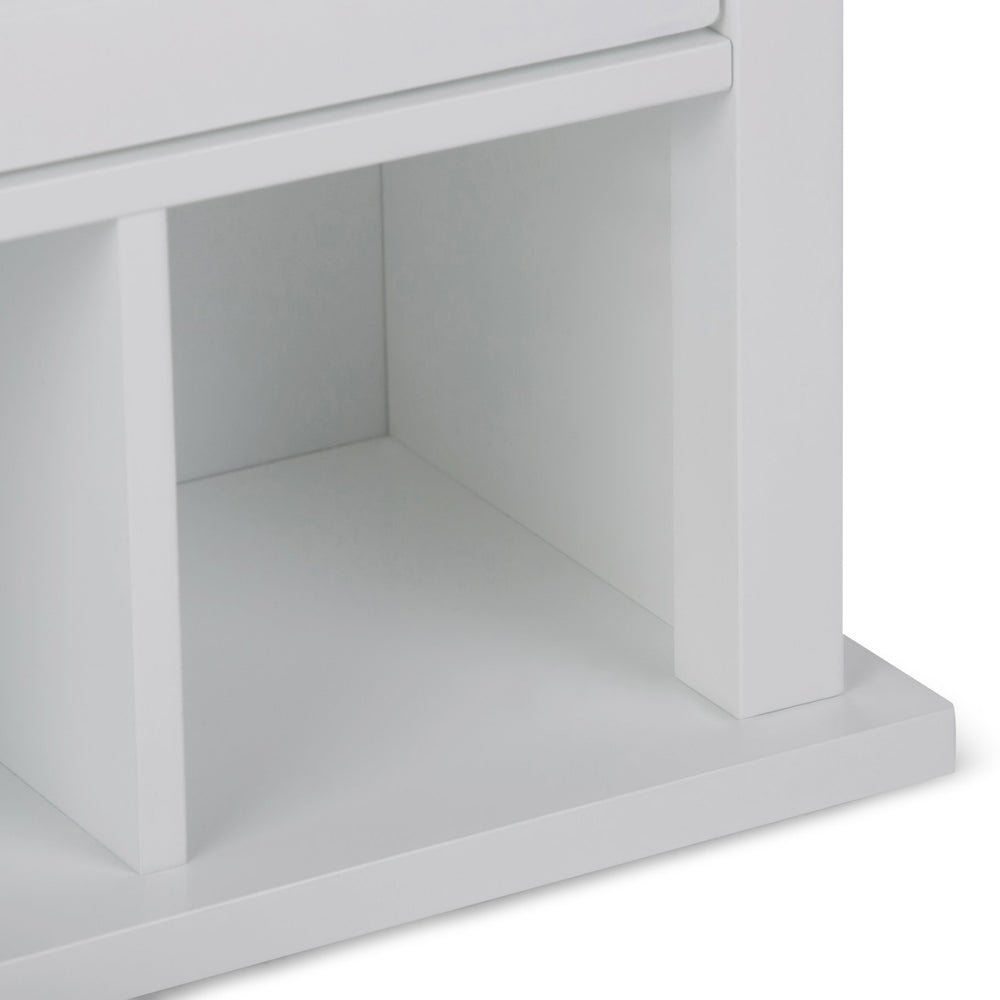 English Elm Avington Two Door Wall Cabinet With Adjustable Shelf & Open Cubbies - Stylish Pure White Storage Solution B136P158503
