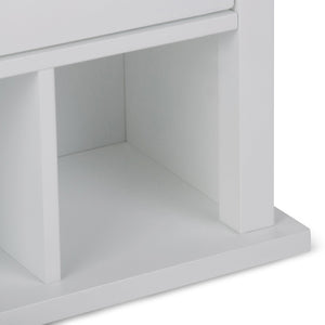 English Elm Avington Two Door Wall Cabinet With Adjustable Shelf & Open Cubbies - Stylish Pure White Storage Solution B136P158503