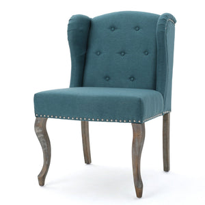 English Elm Kd Wingback Accent Chair Tufted Back Nailhead Trim Cabriole Legs Traditional Style 60001.00DTE