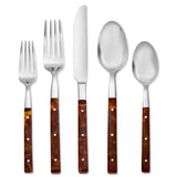 Lenox Hampton Forge St. Laurent 18/10 5 Piece Place Setting Multi, BROWN,WOOD METAL AFW16P05AR