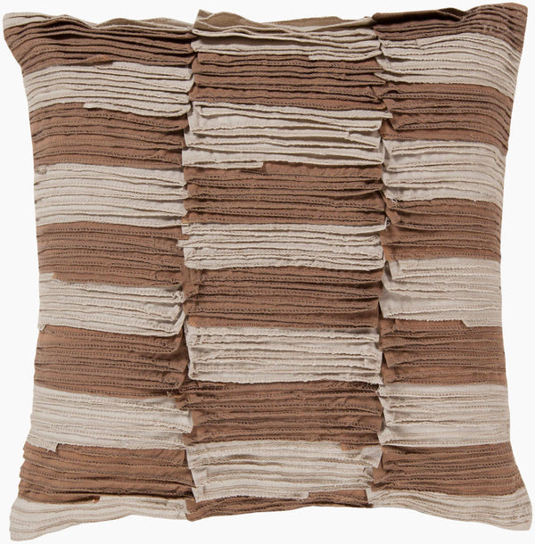 Surya Decorative Pillows Ar-017 - Stylish 18"X18" Accent Pillow For Home Décor And Comfort Enhancement Dark Brown Cotton Ar017-2222p