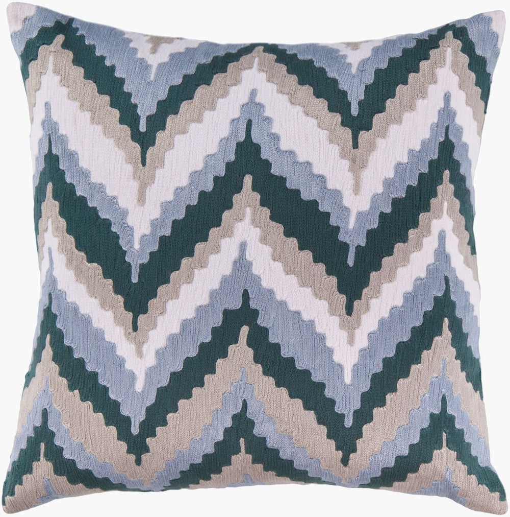 Surya Ikat Chevron Cotton Accent Pillow Handcrafted Indian Zigzag Pattern for Sofa or Bed AR053-2222P