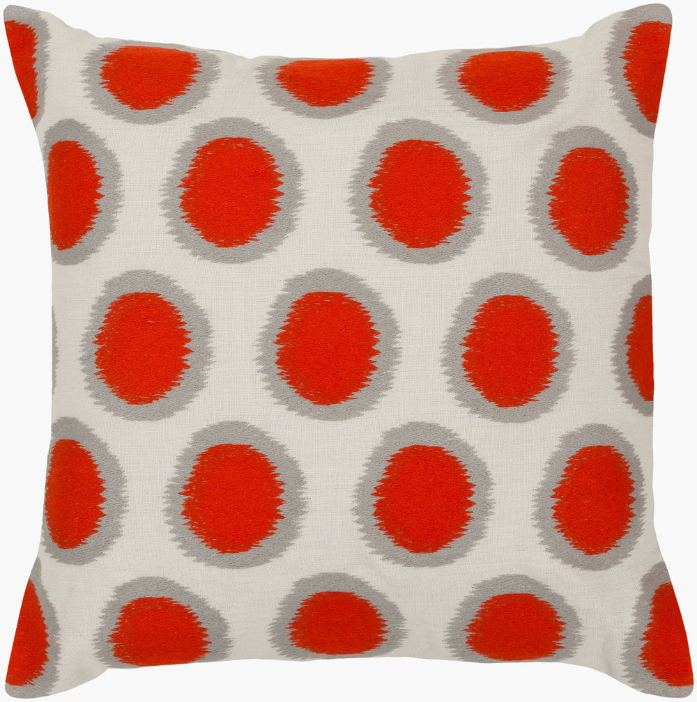 Surya Ikat Dots 18"L X 18"W Accent Pillow – Durable Linen, Modern Design For A Stylish Home Decor Upgrade Cream Linen Ar092-2020d